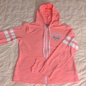 Superman women's pink & white hoodie